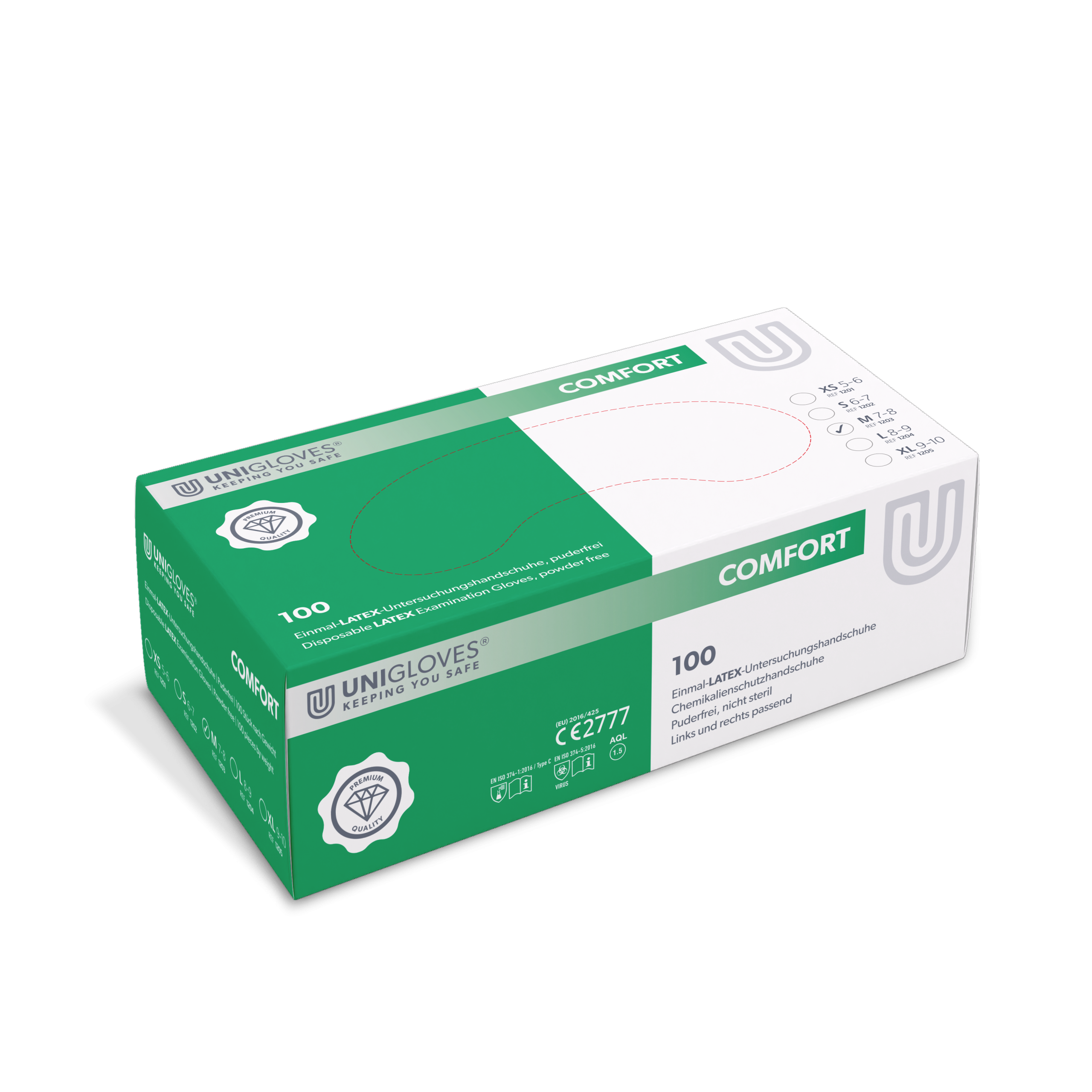 Unigloves COMFORT 100Stück Latex Handschuh